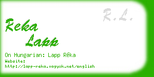 reka lapp business card